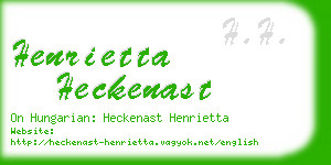 henrietta heckenast business card